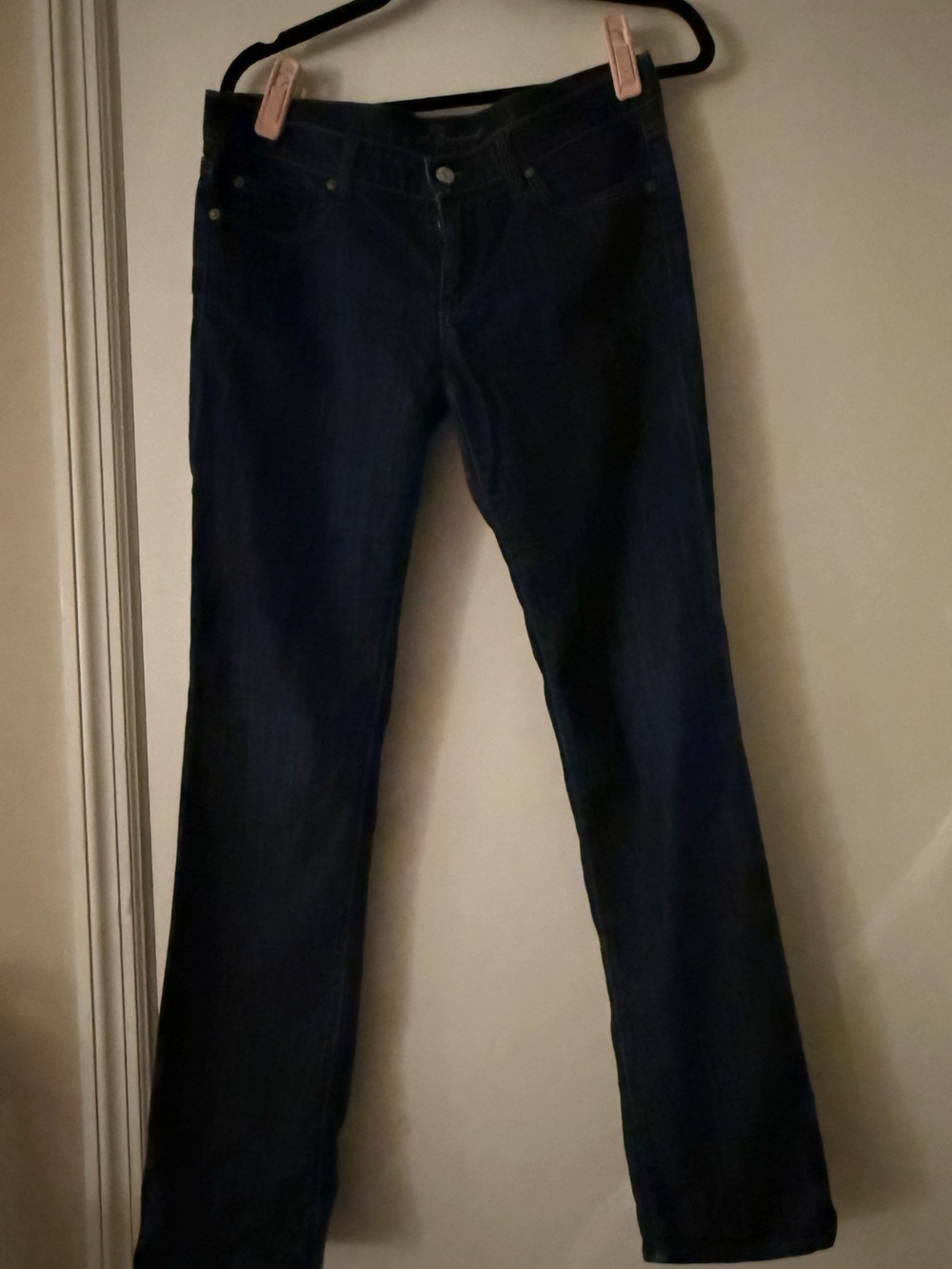 7 For All Mankind Dark Blue Straight Leg Jeans